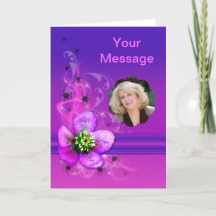 Any occassion card with purple flowers