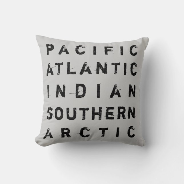 Any Ocean Beach Style Throw Pillow (Front)