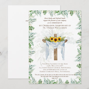 ANY Ordination Anniversary Invitation Rustic Wood