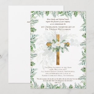 ANY Ordination Anniversary Invitation Rustic Wood