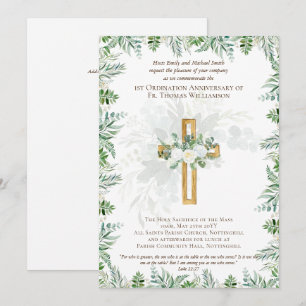 ANY Ordination Anniversary Invitation Rustic Wood