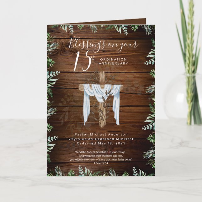 ANY ORDINATION ANNIVERSARY Priest Pastor Minister  Card (Front)