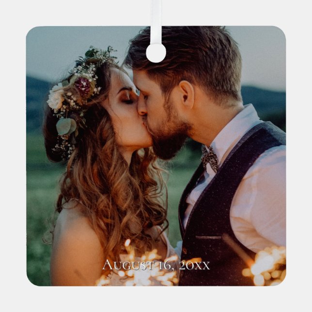 Any Personalized Dated Photo  Metal Ornament (Front)