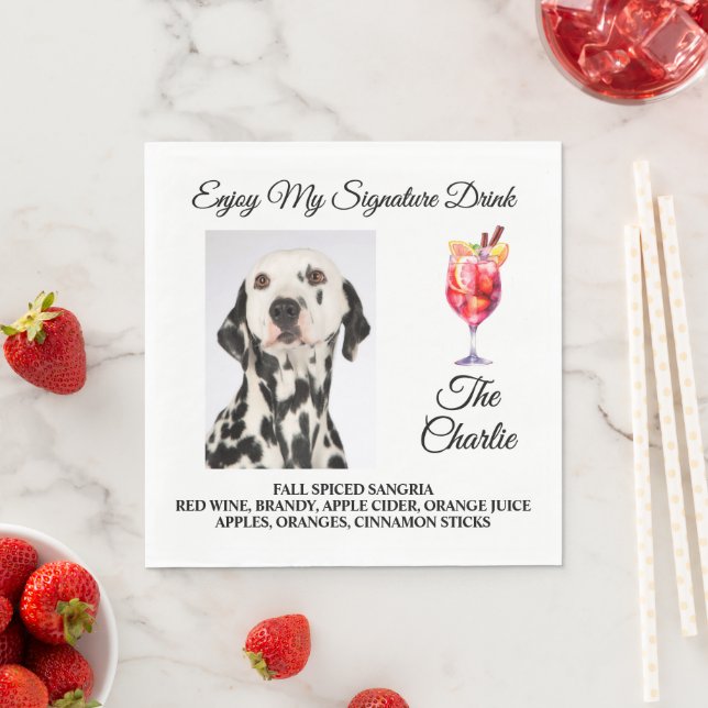 Any pet Signature Drink Wedding Pet Napkins (Insitu)
