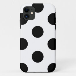 Any Product Design Polka Dot White & Black iPhone 11 Case