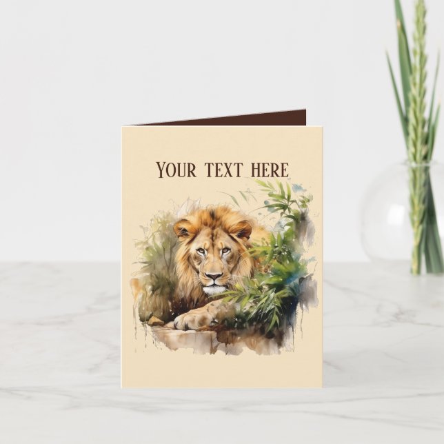 Any purpose lion add text card (Front)