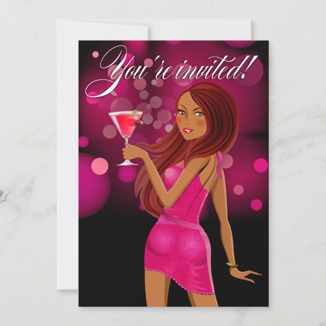 Any Purpose Party Celebration fuschia Invitation (Front)