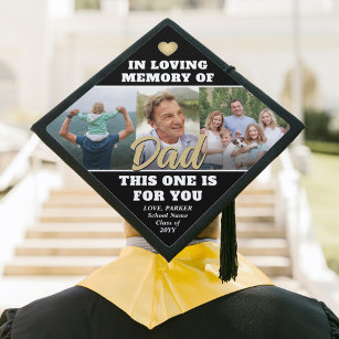 Any Quote Memorial Photo Collage In Loving Memory Graduation Cap Topper