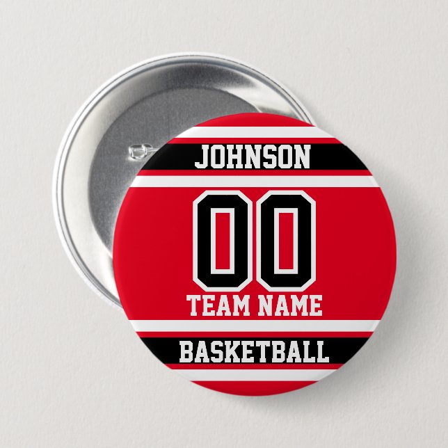 Any Sport - DIY Background Colour - Personalize 3 Inch Round Button (Front & Back)