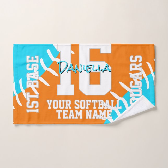 ANY team colors softball baseball athlete name (Serviette à main)
