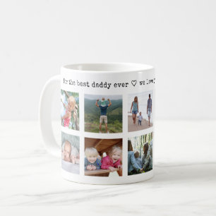 Any Text 10 Photo Collage Modern Minimal Keepsake Coffee Mug