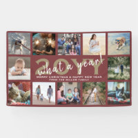 Any Text 12 Photo Christmas New Years Red Holiday