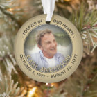 Any Text 2 Photo Memorial Black and Gold Faux Foil