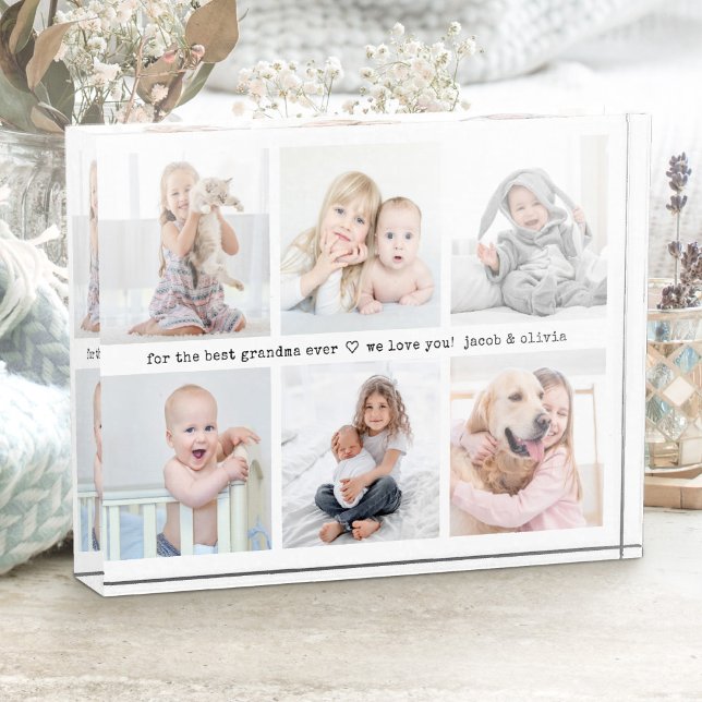 Any Text 6 Photo Collage Modern Minimal Keepsake (Creator Uploaded)