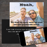 Any Text Best Man Groomsmen Proposal Photo Funny Invitation<br><div class="desc">Get the wedding celebration started in style with a personalized Best Man or Groomsman proposal photo card. All wording is simple to customize or delete. This design template features one picture of your choice, stylish classic typography, a modern black & white background, and a customizable funny request reading "You drink...</div>