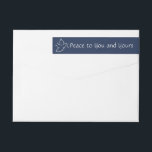 Any Text Bird of Peace Navy Holiday Return Address Wrap Around Label<br><div class="desc">Wish family and friends the simple gift of peace for the holidays with these navy blue and white return address labels. All text on this template is easy to customize to include any wording, such as Merry Christmas, Happy Holidays, Happy Hanukkah, Seasons Greetings, Cheers to the New Year etc. Design...</div>