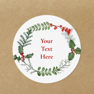 Any Text Custom Holiday Christmas Personalized Classic Round Sticker
