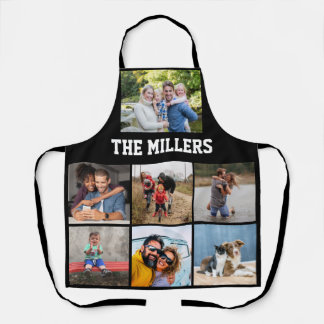 Any Text Family Photo Collage  Apron
