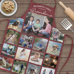 Any Text Family Photo Collage Grandma Burgundy Red Apron<br><div class="desc">Celebrate the simple joys of family and grandkids with an elegant custom photo collage burgundy and white apron. Pictures and all text are simple to customize. Quote that reads "My Favourite People Call Me Grandma" can be personalized for Nana, Grammy, Granny, Gigi, Mommy, Mama, Auntie, etc. (IMAGE PLACEMENT TIP: An...</div>