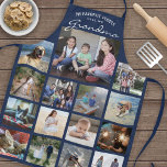 Any Text Family Photo Collage Grandma Navy Blue Apron<br><div class="desc">Celebrate the simple joys of family and grandkids with an elegant custom photo collage navy blue and white apron. Pictures and all text are simple to customize. Quote that reads "My Favourite People Call Me Grandma" can be personalized for Nana, Grammy, Granny, Gigi, Mommy, Mama, Auntie, etc. (IMAGE PLACEMENT TIP:...</div>