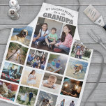 Any Text Family Photo Collage Grandpa Grey & White Apron<br><div class="desc">Celebrate the simple joys of family and grandkids with an elegant custom photo collage grey and white apron. Pictures and all text are simple to customize. Quote that reads "My Favourite People Call Me Grandpa" can be personalized for Papa, Pop-pop, Paw-paw, Grandad, Grampa, Big Daddy, etc. (IMAGE PLACEMENT TIP: An...</div>