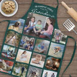 Any Text Family Photo Collage Grid Grandma Green Apron<br><div class="desc">Celebrate the simple joys of family and grandkids with an elegant custom photo collage green and white apron. Pictures and all text are simple to customize. Quote that reads "My Favourite People Call Me Grandma" can be personalized for Nana, Grammy, Granny, Gigi, Mommy, Mama, Auntie, etc. (IMAGE PLACEMENT TIP: An...</div>