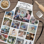 Any Text Family Photo Collage Grid Grandma White Apron<br><div class="desc">Celebrate the simple joys of family and grandkids with an elegant custom photo collage black and white apron. Pictures and all text are simple to customize. Quote that reads "My Favourite People Call Me Grandma" can be personalized for Nana, Grammy, Granny, Gigi, Mommy, Mama, Auntie, etc. (IMAGE PLACEMENT TIP: An...</div>