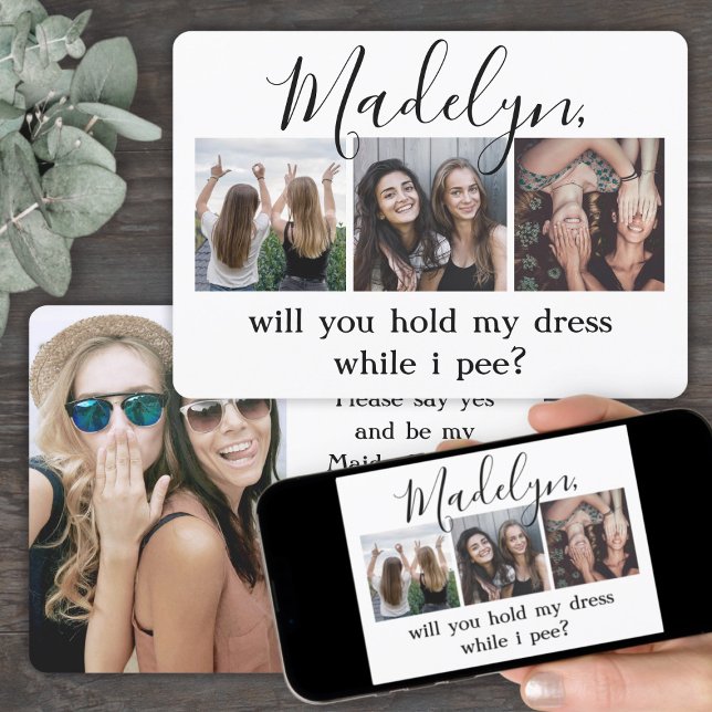 Any Text Funny Maid of Honour / Bridesmaid Proposa Invitation (Creator Uploaded)