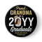 Any Text & Graduate Photo Proud Grandma Black Gold