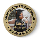 Any Text Graduation Photo Congrats Black and Gold