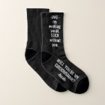 Any Text Groomsmen / Best Man Proposal Funny Black Socks<br><div class="desc">Get the wedding celebration started in style with funny personalized groomsman proposal socks. Design features elegant modern typography names, and a customizable request reading "My wedding would SOCK without you. Will you be my groomsman?" All text is simple to customize or delete. These unique and original socks also make stylish...</div>