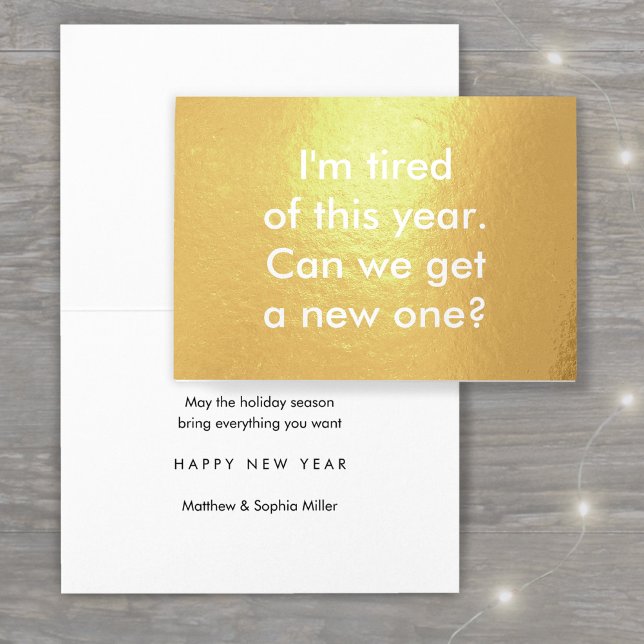 Any Text Happy New Year Goodbye Simple Typography Foil Card (Creator Uploaded)