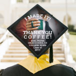 Any Text & Photo | Black & White Typography Funny Graduation Cap Topper<br><div class="desc">Add a funny yet elegant personalized touch to your college or high school commencement with a custom photo and text graduation cap topper. Picture and all wording are simple to customize or delete. (IMAGE PLACEMENT TIP: An easy way to centre a photo exactly how you want is to crop it...</div>