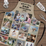 Any Text Photo Collage Best Dad Grill Master Khaki Apron<br><div class="desc">Celebrate the simple joys of family and kids with an elegant custom photo collage khaki and black apron. Pictures and all text are simple to customize. Quote that reads "World's Best Dad and Grillmaster Ever Est. 20YY" can include kids names and be personalized for Daddy, Pop, Papa, Grandpa, etc. IMAGE...</div>
