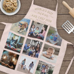 Any Text Photo Collage Best Mom Blush Pink & Gold Apron<br><div class="desc">Celebrate the simple joys of family and grandkids with an elegant custom photo collage blush pink and gold apron. Pictures and all text are simple to customize. Quote that reads "World's Best Mom and Chef Ever We Love You" can be personalized for Mama, Mommy, Grandma, Nana, Grammy, Granny, Gigi, Auntie,...</div>