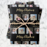 Any Text Photo Collage Chic Black & Gold Christmas Wrapping Paper Sheet<br><div class="desc">Celebrate the simple joys of the holidays with elegant custom photo collage black and gold Christmas wrapping paper sheets. The pictures and all wording on this template are simple to personalize, and colours are easy to customize using the Zazzle design tool. Change "Merry Christmas" and "Joyful Wishes" to "Happy Holidays,...</div>