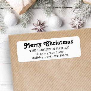 Any Text Simple Retro Christmas Return Address