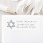 Any Text Star of David Hanukkah Return Address<br><div class="desc">Add the perfect holiday, invitation, or thank you card finishing touch with these elegant white and grey return address labels. All text can easily be customized with any greeting, name, and address. Design features a chic stylish geometric Star of David with simple modern typography. Easy to personalize for many Jewish...</div>