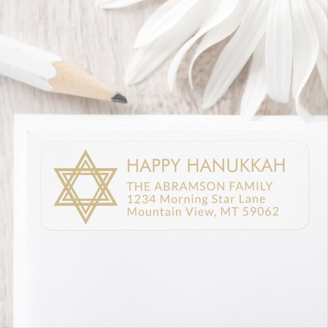 Any Text Star of David Hanukkah Return Address (Insitu)