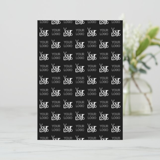 Any Two Logos or Images Repeating Pattern Thank You Card (Standing Front)
