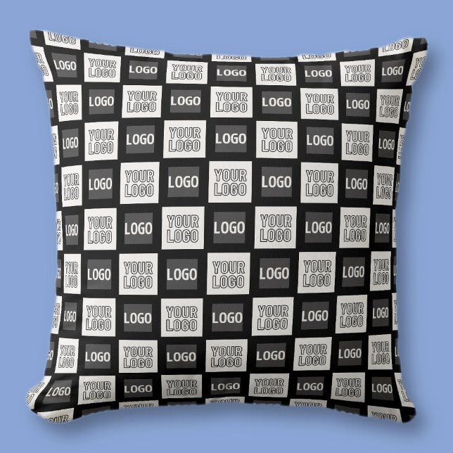 Any Two Logos or Images Repeating Pattern Throw Pillow (Creator Uploaded)