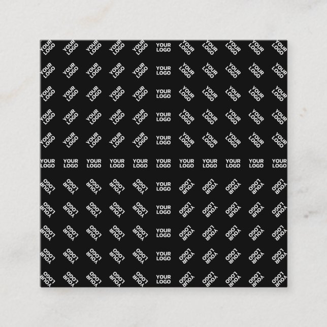 Any Uploaded Image Design or Logo | Unique Patten Square Business Card (Front)