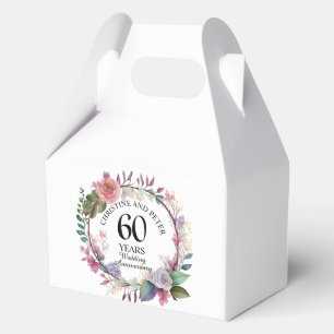 Any Wedding (60) Elegant Floral Anniversary Favor Box