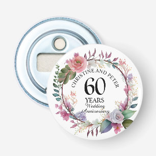 Any Wedding (60) Elegant Floral Anniversary Favour Bottle Opener