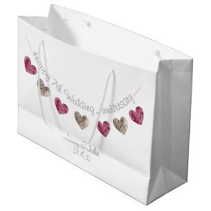 Any Wedding Anniversary wool heart gift bag
