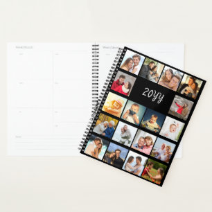 Any Year 18 Photo Collage Black Planner