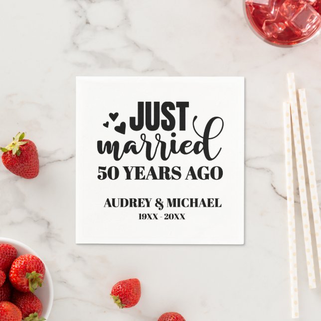 Any Year Anniversary Personalized Napkin (Insitu)