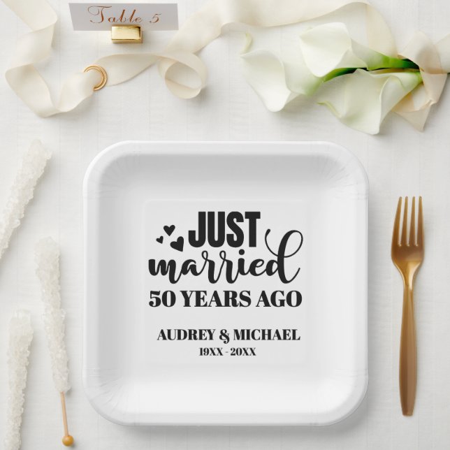 Any Year Anniversary Personalized Paper Plate (Wedding)