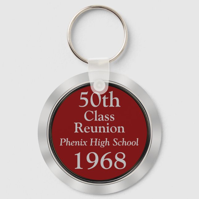 Any Year, Any Color Class Reunion Gift Ideas Keychain (Front)