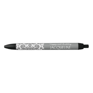 Any Year Birthday For Her Trendy Damask A22 Black Ink Pen